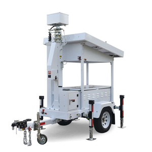 Trailer de vigilância por portátil de energia solar ao ar livre com câmera CCTV