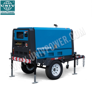 Modelo de compressor de ar portátil móvel de 185cfm com motor diesel